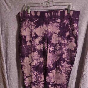 Torrid Purple & Pink Tie Dye Capris Leggings Size 3X